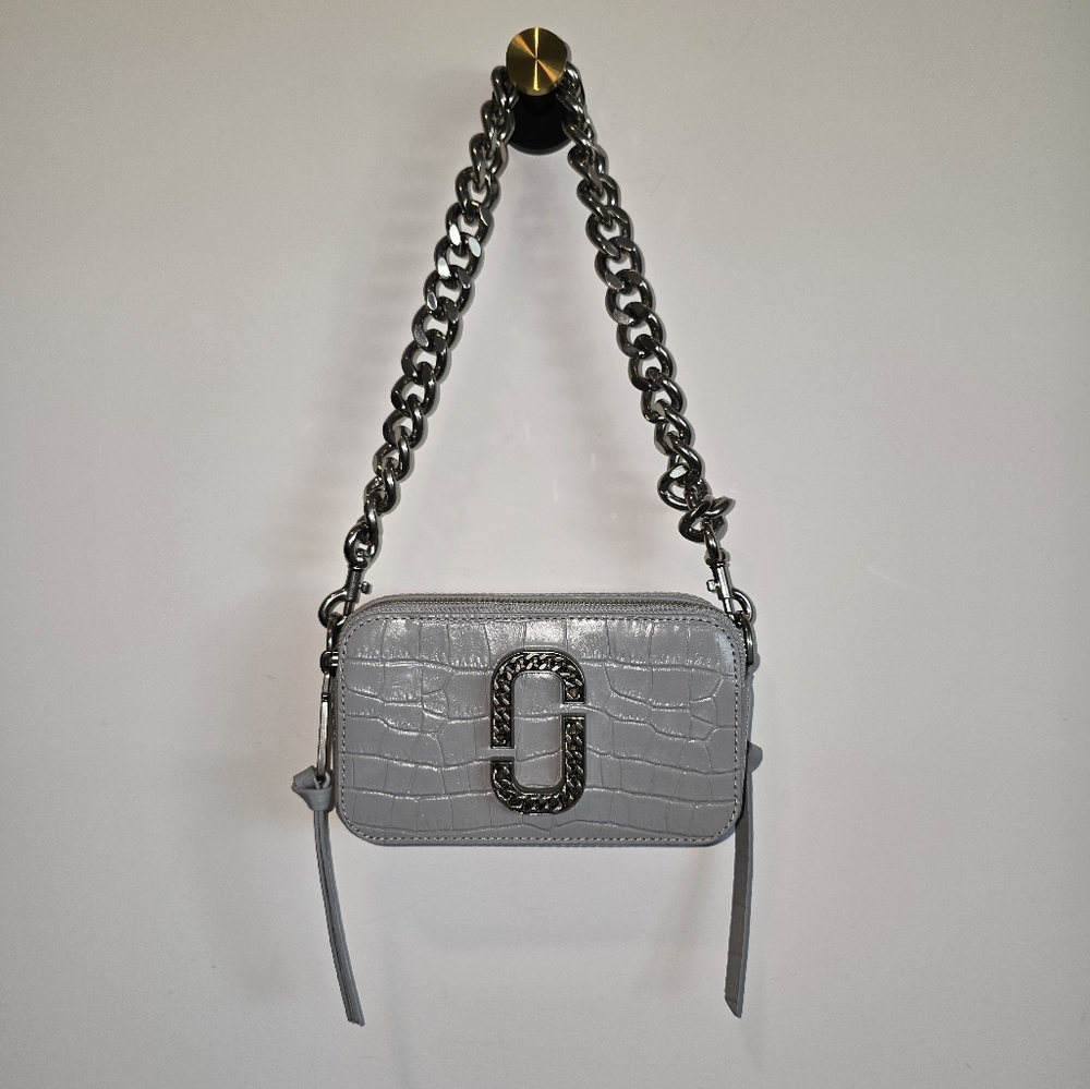 Marc Jacob's Grey Croc Crossbody Bag